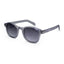 Gray round sunglasses with gradient lenses and silver accent on the temples
