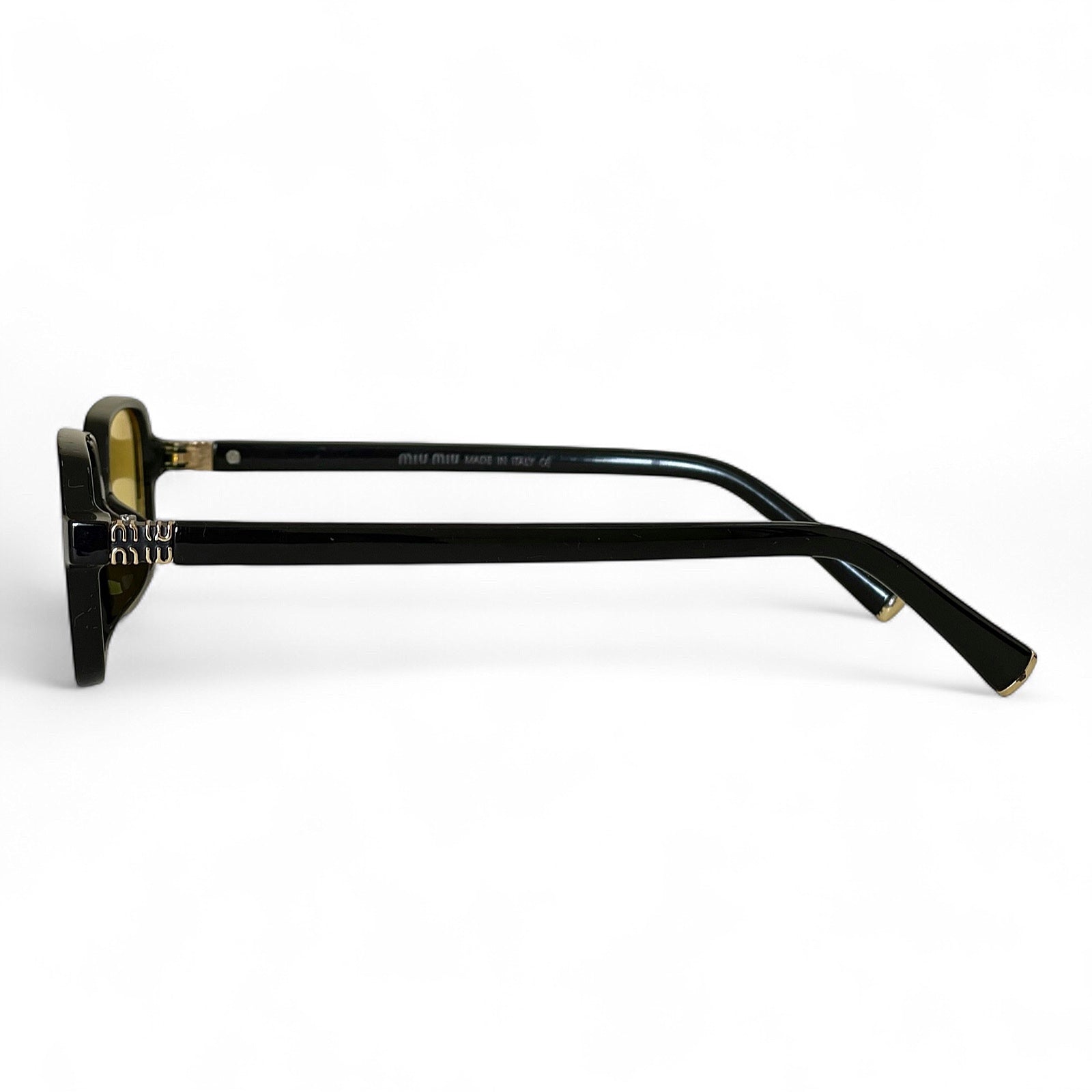 Miu Miu MU 11ZS Sunglasses – Women's Yellow Tinted Frame